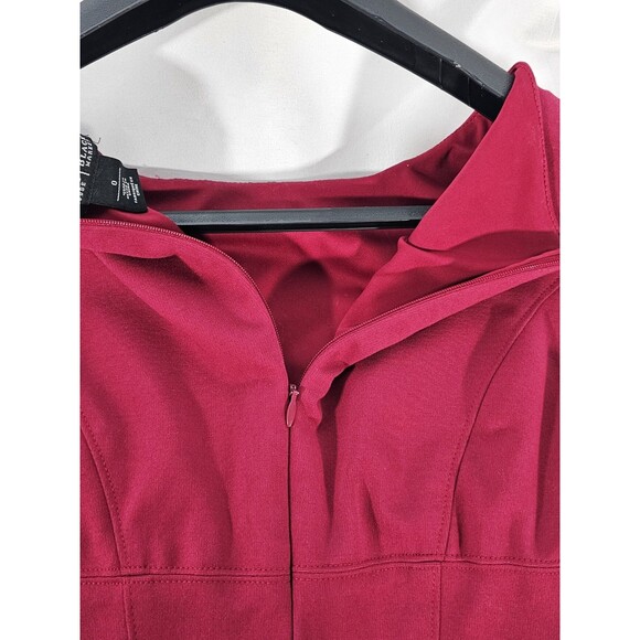 White House Black Market Sheath Dress Size 0 Burgundy Maroon Cap Sleeve EUC - Picture 4 of 8